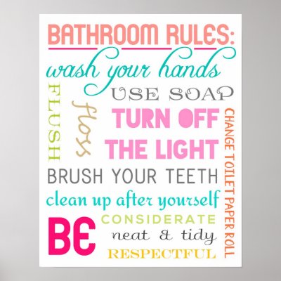 Bathroom Rules bathroom rules poster | zazzle Bathroom Rules bathroom rules poster | zazzle