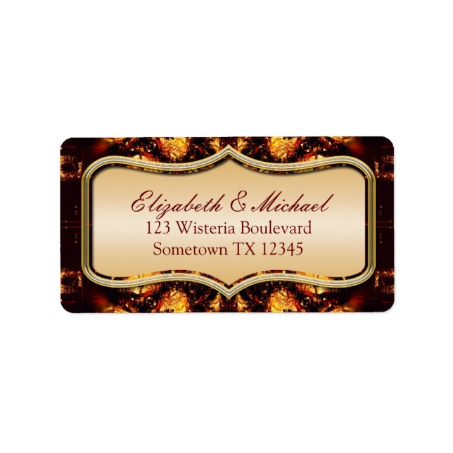 Modern Batik Fire Address Stickers Label (Front)