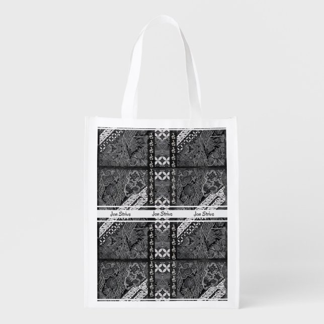 Modern BATIK Pattern Grocery Bag (Front)