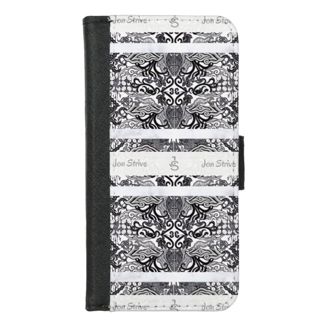 Modern BATIK Pattern iPhone Wallet Case (Front)