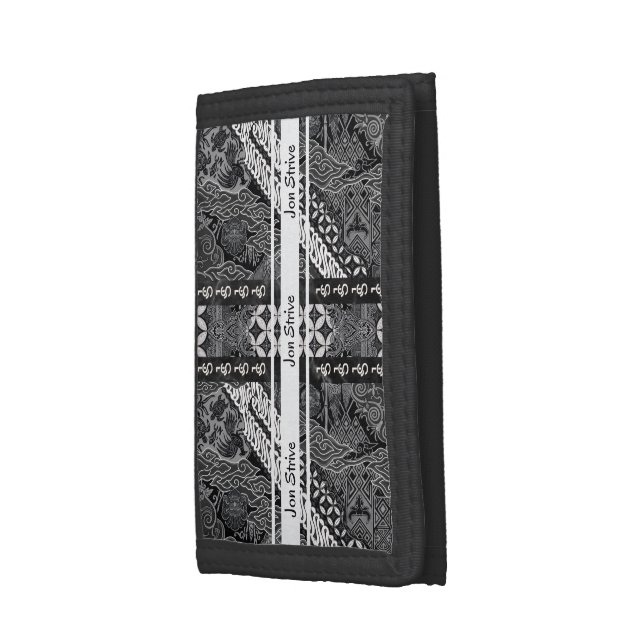 Modern BATIK Pattern Trifold Wallet (Side)