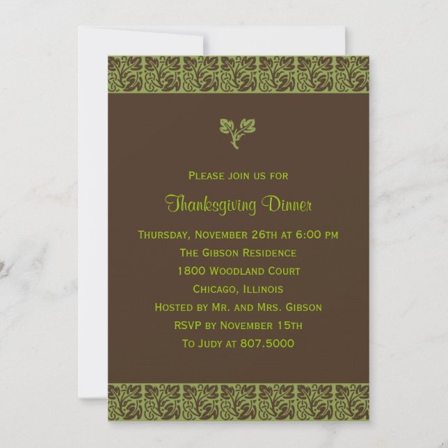 Modern Batik Thanksgiving/Holiday Party Invitation (Front)