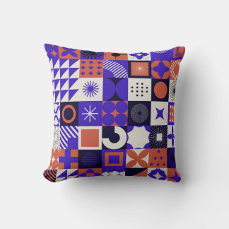 Modern Bauhaus: Bold Geometric Pattern. Throw Pillow