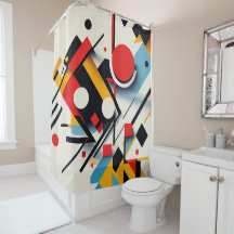 Modern Bauhaus Colorful Abstract Geometric Shapes