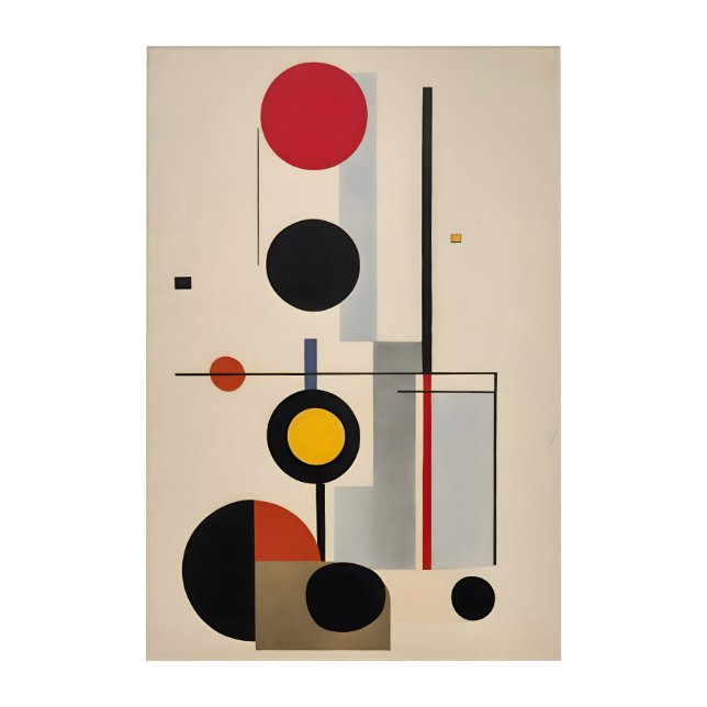 Modern Bauhaus Geometric Abstract Acrylic Wall Art (Front)