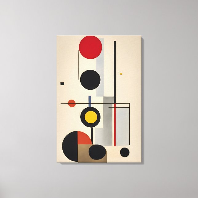 Modern Bauhaus Geometric Abstract Art Canvas Print (Front)