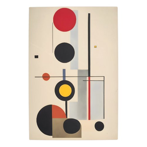 Modern Bauhaus Geometric Abstract Metal Wall Art