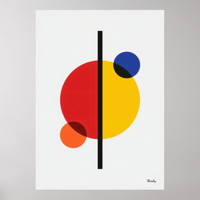 Modern Bauhaus Geometric Abstract Minimalist Wall  Poster (Front)