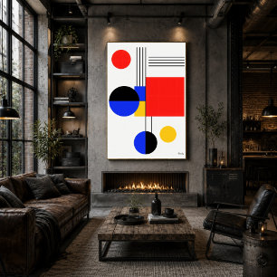 Modern Bauhaus Geometric Abstract Minimalist Wall  Poster