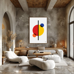Modern Bauhaus Geometric Abstract Minimalist Wall  Poster