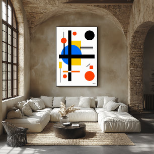 Modern Bauhaus Geometric Abstract Minimalist Wall  Poster