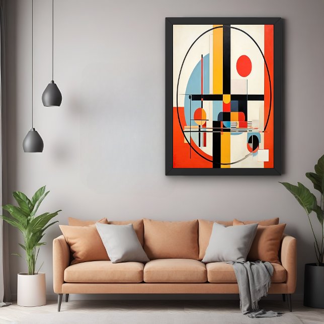 Modern Bauhaus-Inspired Geometric Abstract Art Poster (Creator Uploaded)