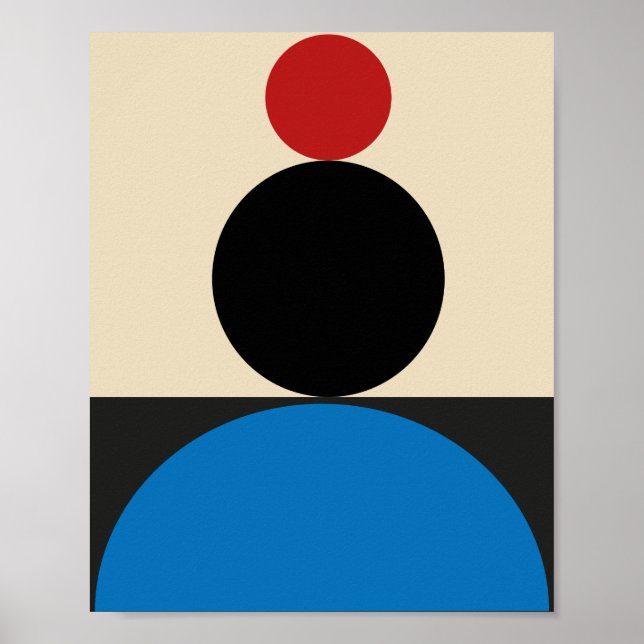 Modern Bauhaus Retro Geometric  Poster (Front)
