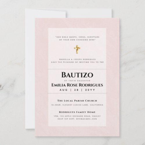 Modern BAUTIZO Bautismo BAPTISM Christening INVITE