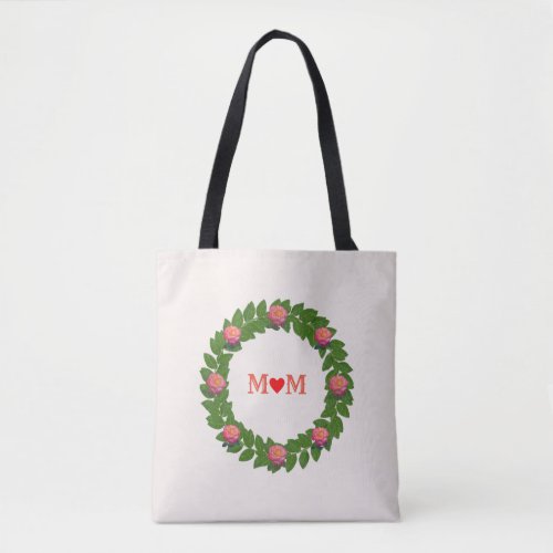 Modern Bay Leaves and Roses Tote Bag