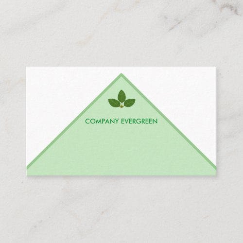 Modern Bay Leaves on Green and White Business Card