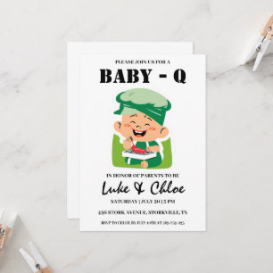 modern bbq baby shower invitations