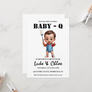 modern bbq baby shower invitations