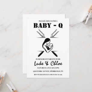 modern bbq baby shower invitations