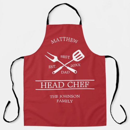 Modern BBQ Grill Master Fathers Day Gifts Apron