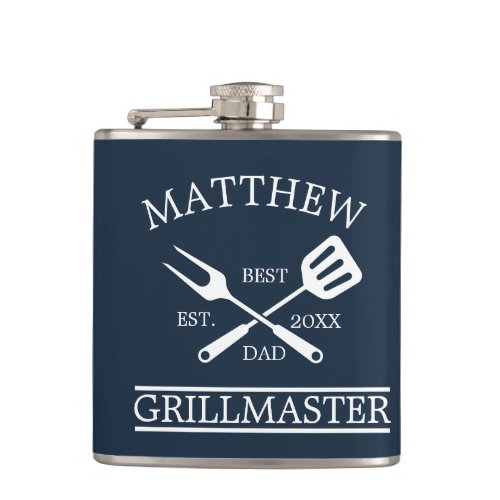 Modern BBQ Grill Master Fathers Day Gifts Flask
