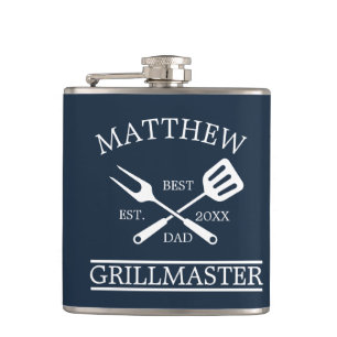Modern BBQ Grill Master Fathers Day Gifts Flask