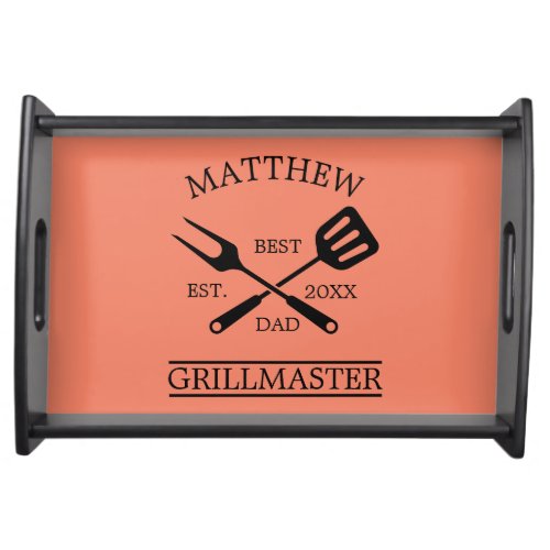 Modern BBQ Grill Master Fathers Day Gifts Serving Tray