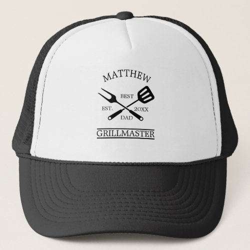 Modern BBQ Grill Master Fathers Day Gifts Trucker Hat