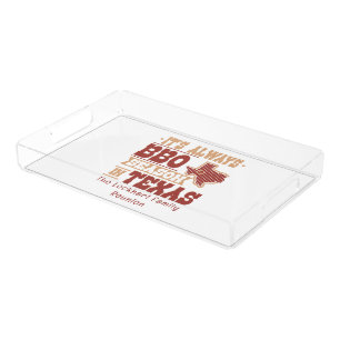 Modern BBQ Season in Texas Barbecue Gag Family Acrylic Tray