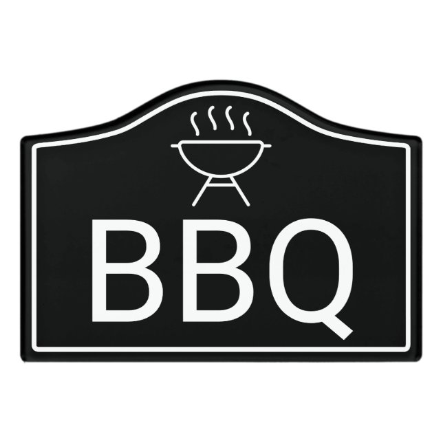 Modern BBQ Vacation Rental Sign (Small Crest Front)