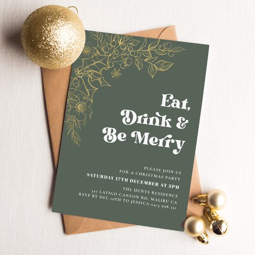 Modern Be Merry Christmas Party Invitation 