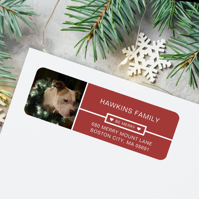 Modern Be Merry Photos Return Address Label (Modern Be Merry Photos Return Address Label)