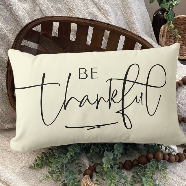 Modern Be Thankful  Lumbar Pillow (Creator Uploaded)