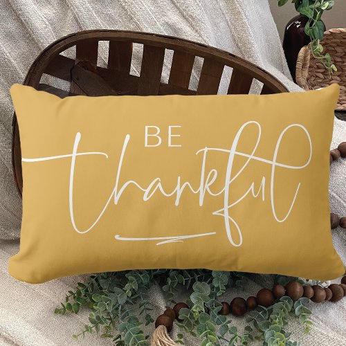 Modern Be Thankful  Lumbar Pillow