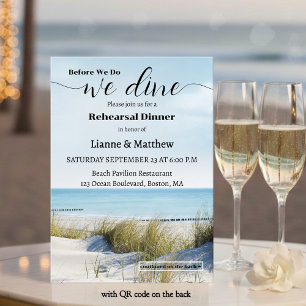 Modern Beach and Dunes Rehearsal Dinner Invitation