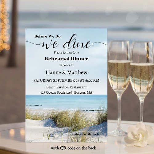 Modern Beach and Dunes Rehearsal Dinner