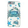 Modern Beach Blue Crab Starfish Seahorse Sparkle Barely There iPhone 6 Case