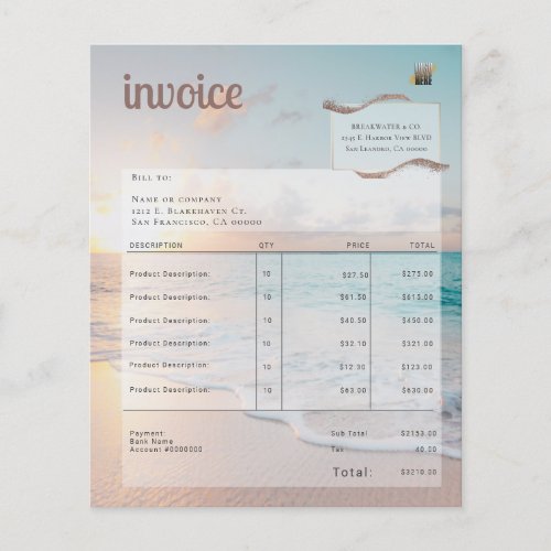 Modern Beach Business Invoice
