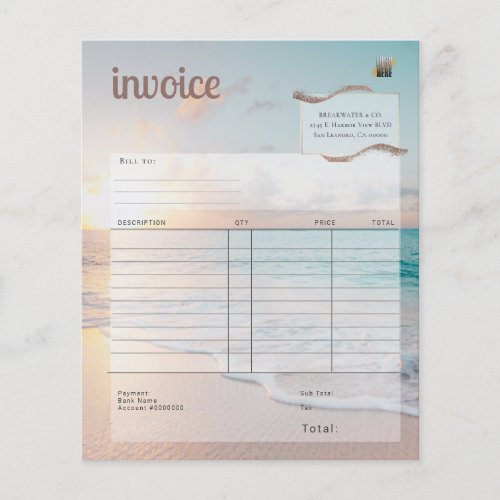 Modern Beach Business Invoice 