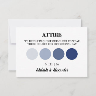 Modern Beach Coastal Watercolor Wedding Blue Card