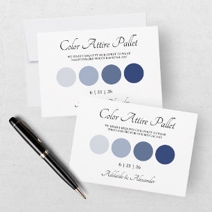 Modern Beach Coastal Watercolor Wedding Blue Card