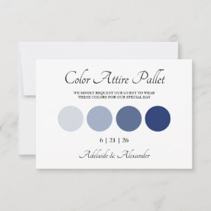 Modern Beach Coastal Watercolor Wedding Blue Card