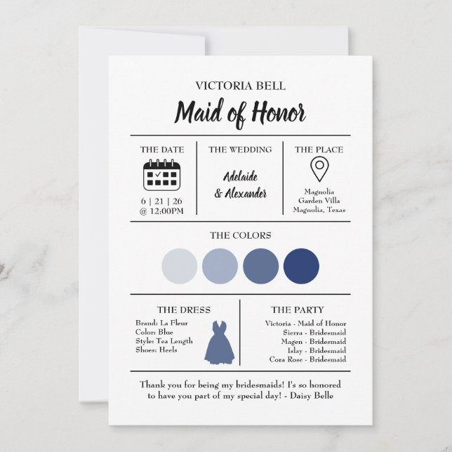 Modern Beach Coastal Watercolor Wedding Blue Invitation (Front)