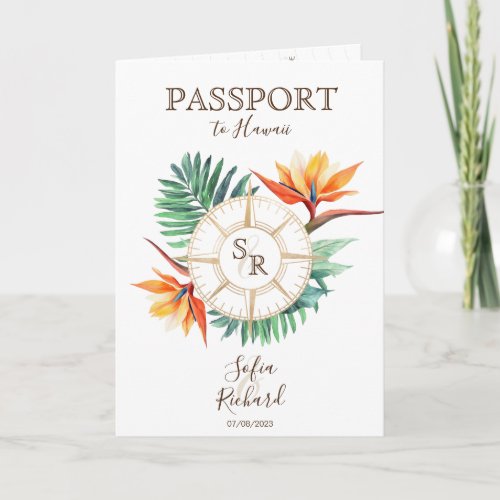 Modern Beach Destination Wedding Passport QR Code