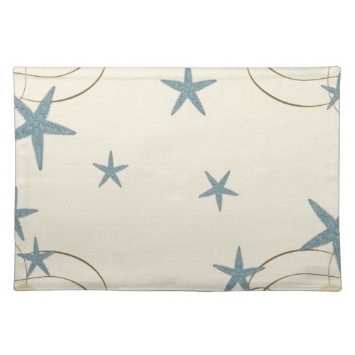 Modern Beach House Decor Starfish Sand Dollar Placemat