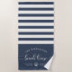 Modern Beach House Family Name Script Navy Blue