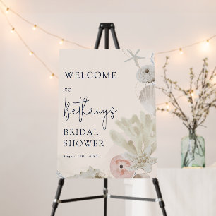 Modern Beach Ocean Bridal Shower Welcome Foam Board