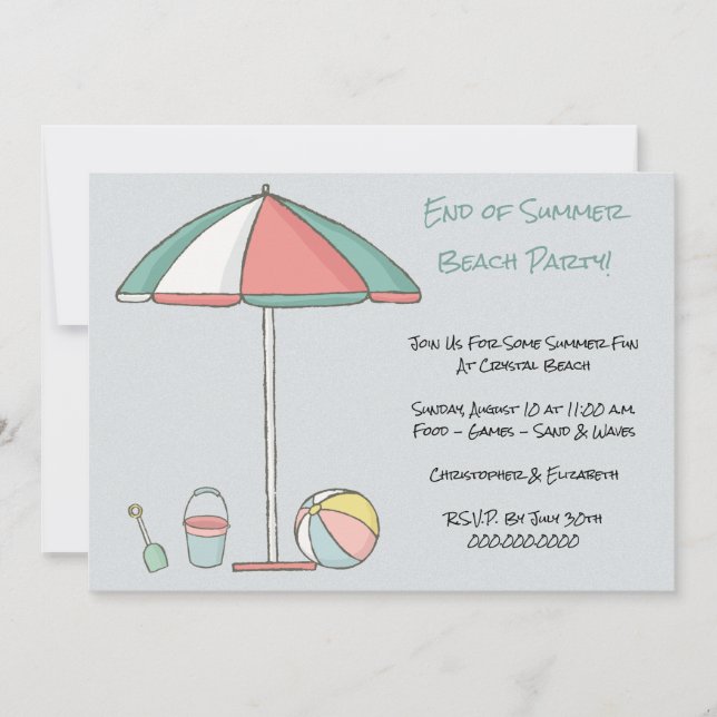 Modern Beach Party Invitation (Front)