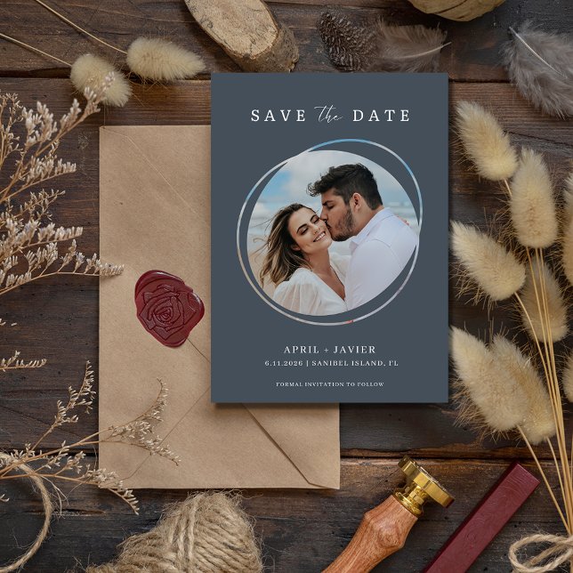 Modern Beach Photo Wedding Save the Date (Creator Uploaded)