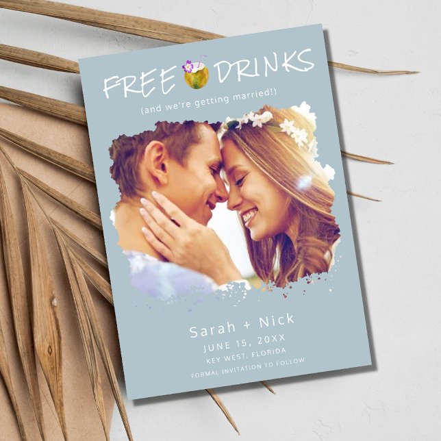 Modern Beach Photo Wedding Save the Date (Modern Beach Photo Wedding Save the Date)